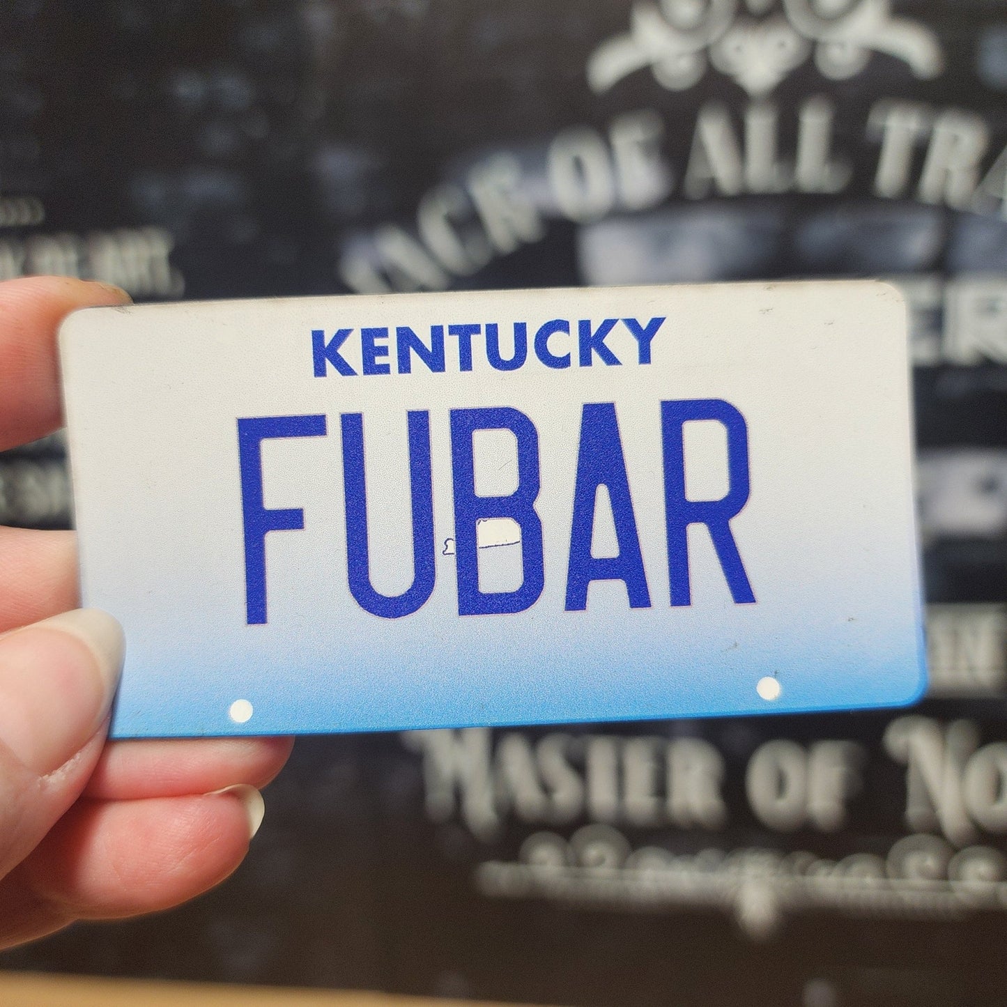 Kentucky FUBAR License Humor UV Printed Leatherette Hat Patch - MR01 - LoneStar Adhesive