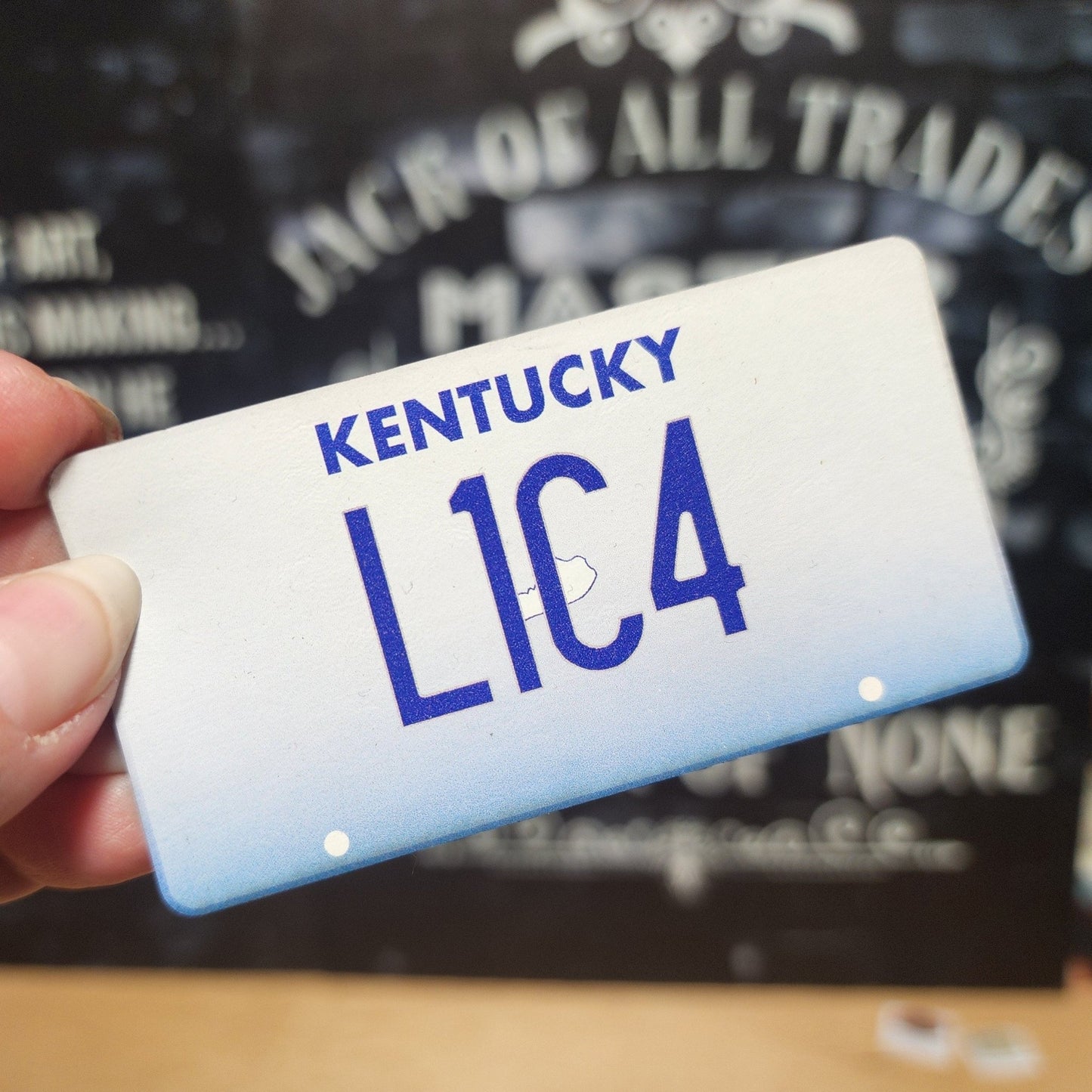 Kentucky License Plate L1C4 UV Printed Leatherette Hat Patch - MR01 - LoneStar Adhesive