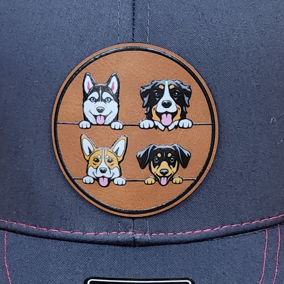 Kids Dog UV Printed Leatherette Hat Patch - MR01 - LoneStar Adhesive