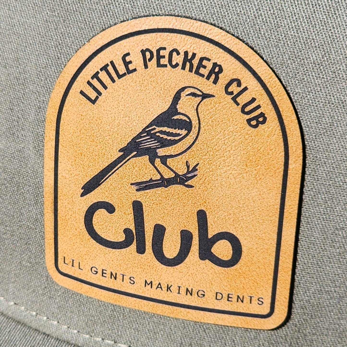 Little Pecker Club Engraved Leatherette Hat Patch - MR01 - LoneStar Adhesive