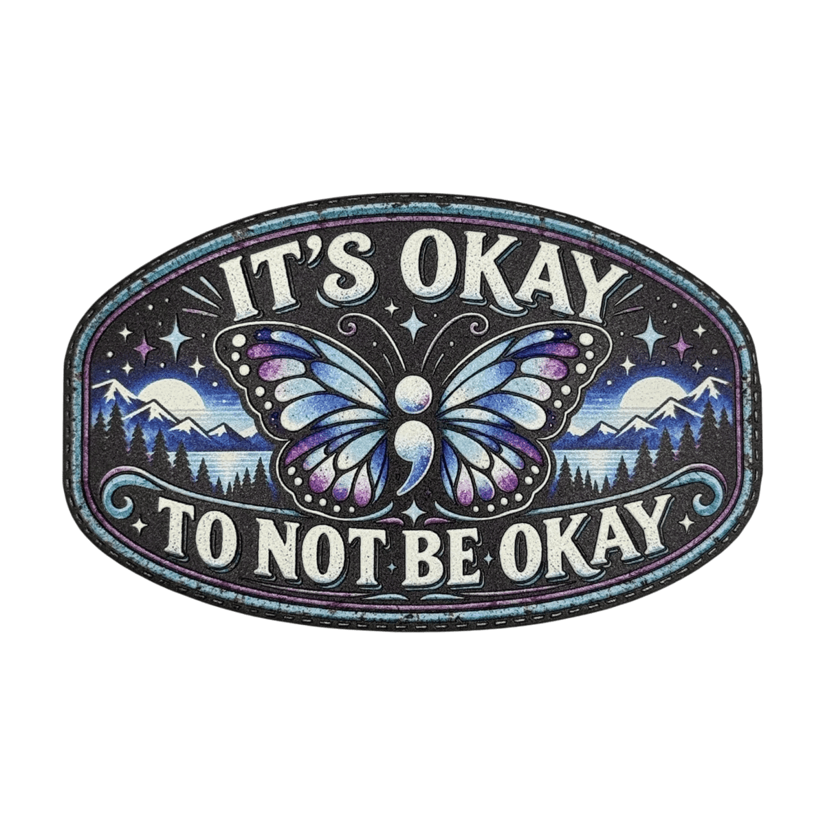 Mental Health Awareness UV Printed Hat Patch Collection | Semicolon Patches - #LoneStar Adhesive#