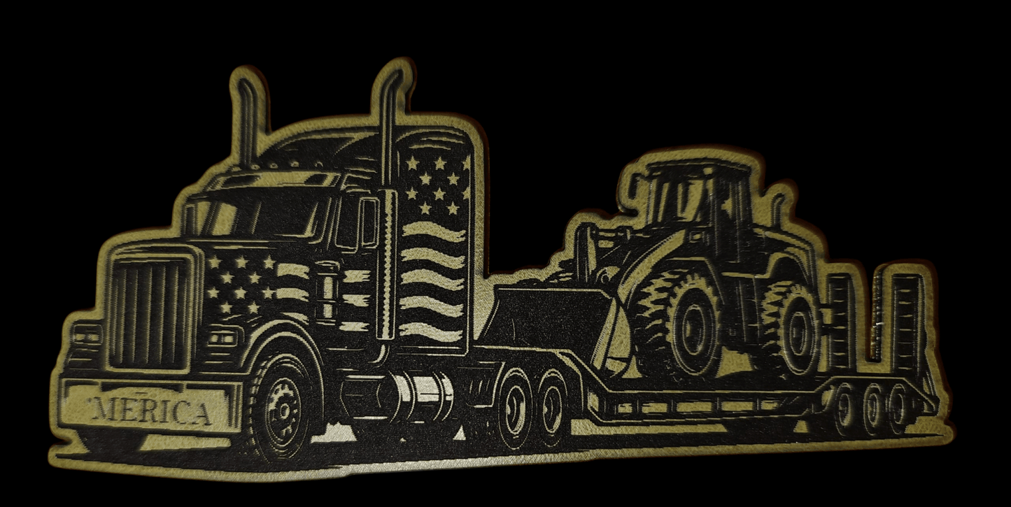 'MERICA Rig Lowboy Hauling Payloader - LoneStar Adhesive