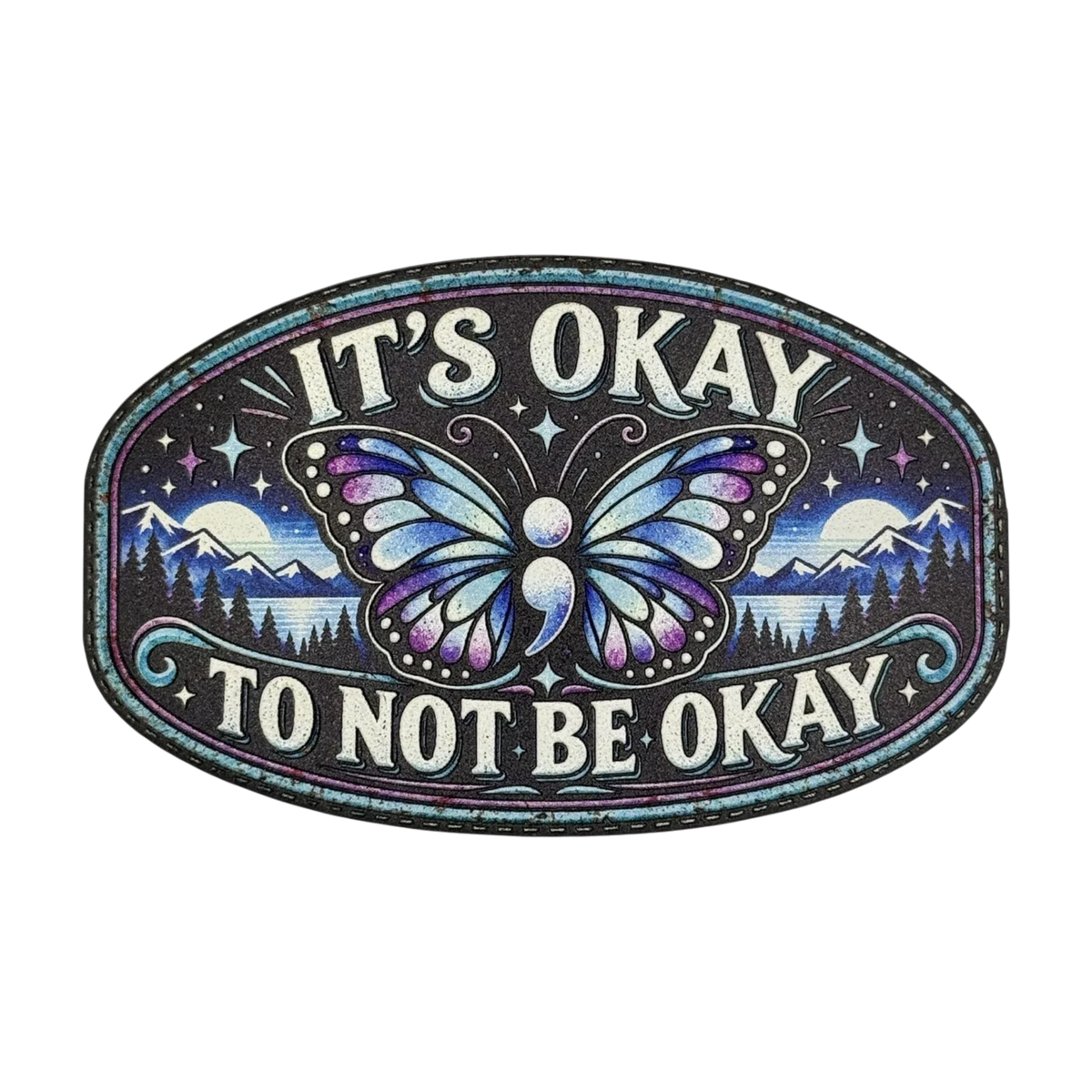 Mental Health Awareness UV Printed Hat Patch Collection | Semicolon Patches