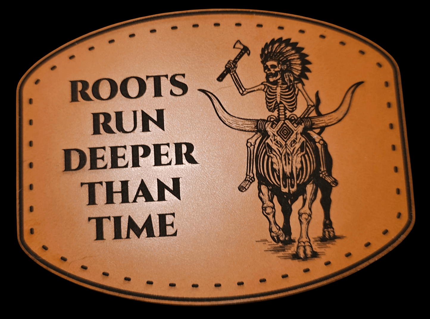 Native American Indian Bull Skeleton - Roots Run Deeper Than Time - LoneStar Adhesive