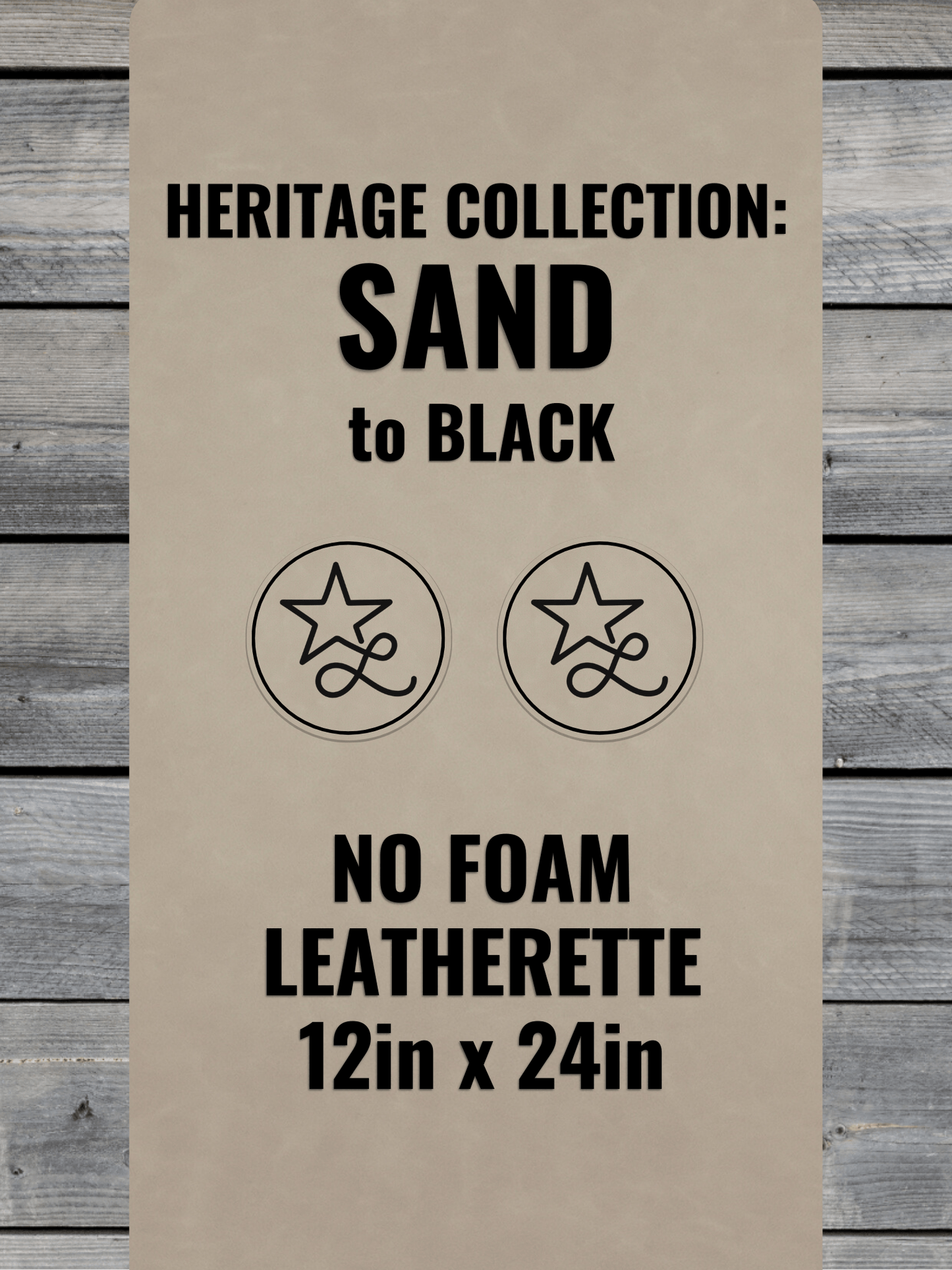 No-Foam faux leather panels by LoneStar Adhesive – 12x24in, 0.8mm thick laser-ready sheets, backed with Durra-Bull adhesive, ideal for engraving and machine-washable apparel like beanies