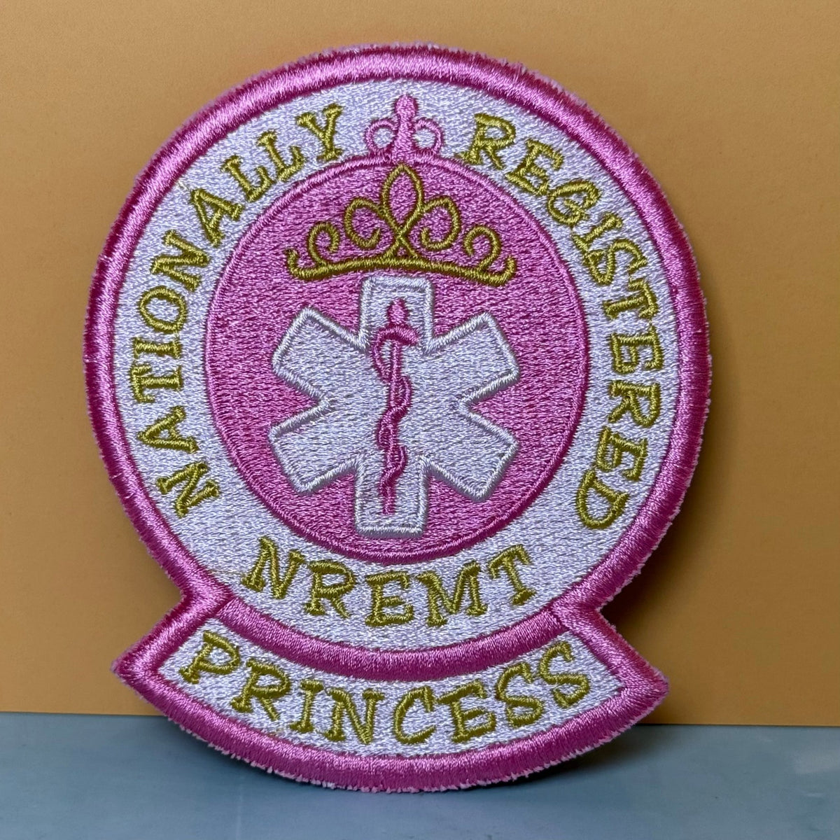 NREMT Princess Funny Medic Embroidered Morale Patch, 3.3x4" | VELCRO® Brand Hook Backing - #LoneStar Adhesive#