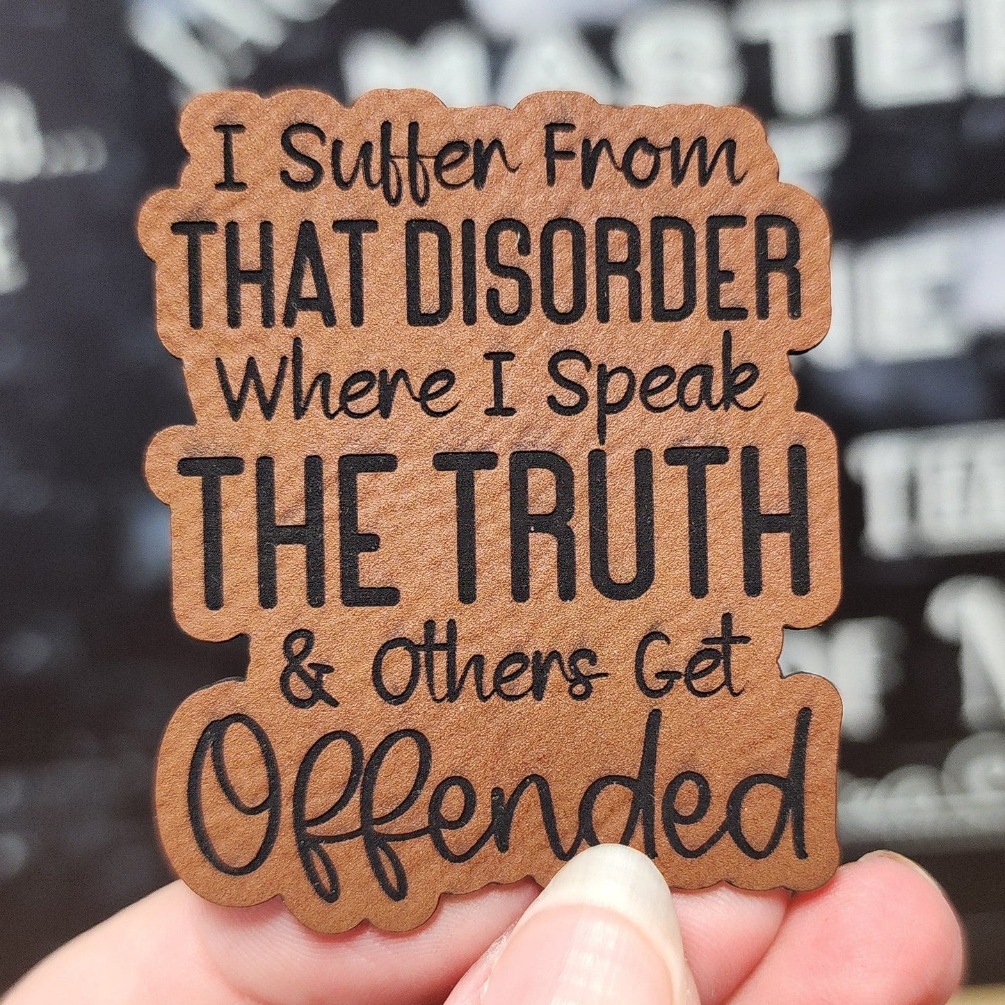 Offended Humor Rawhide Patch Engraved Leatherette Hat Patch - MR01 - LoneStar Adhesive