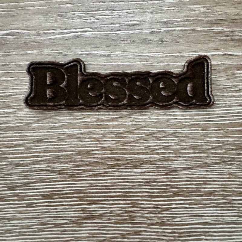 Blessed Genuine Cowhide Iron-On Patch