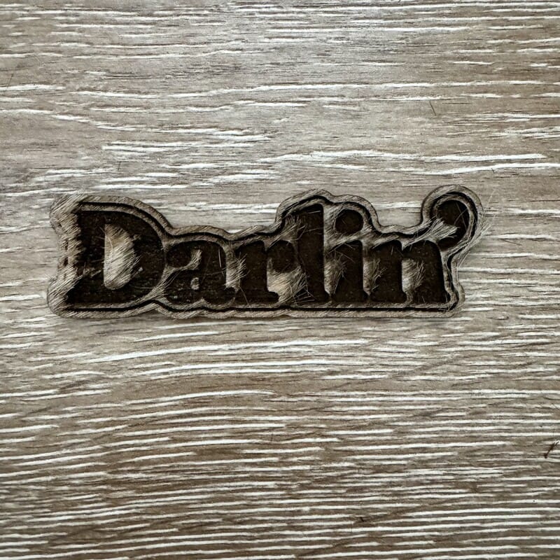 Darlin' Genuine Cowhide Iron-On Patch