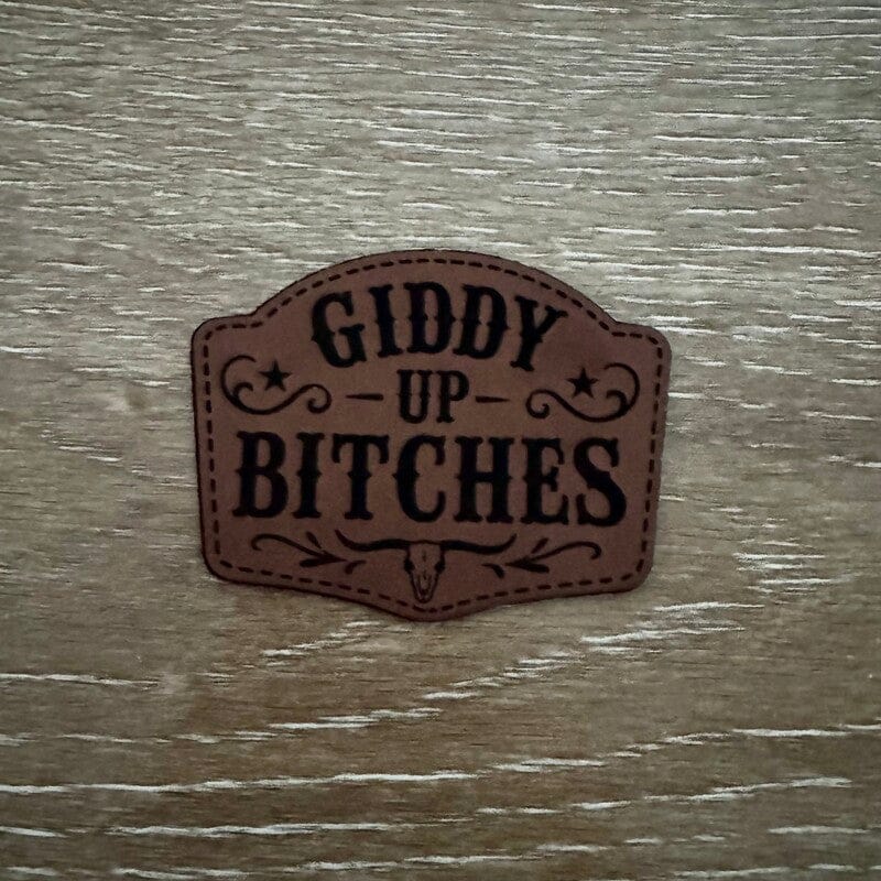 Giddy Up Leatherette Iron-On Patch