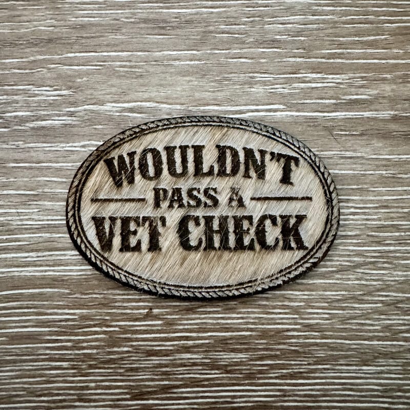 Vet Check Genuine Cowhide Iron-On Patch