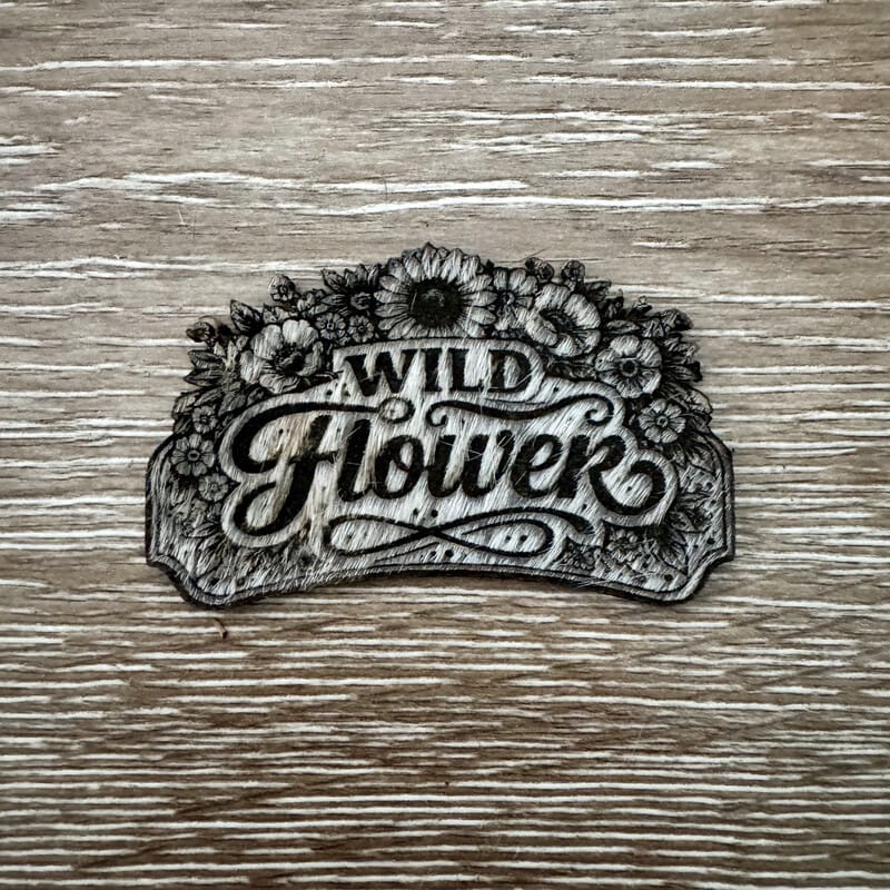 Wild Flower Leatherette Iron-On Patch