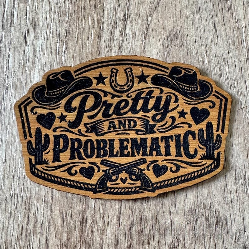 Pretty and Problematic Leatherette Iron-On Patch
