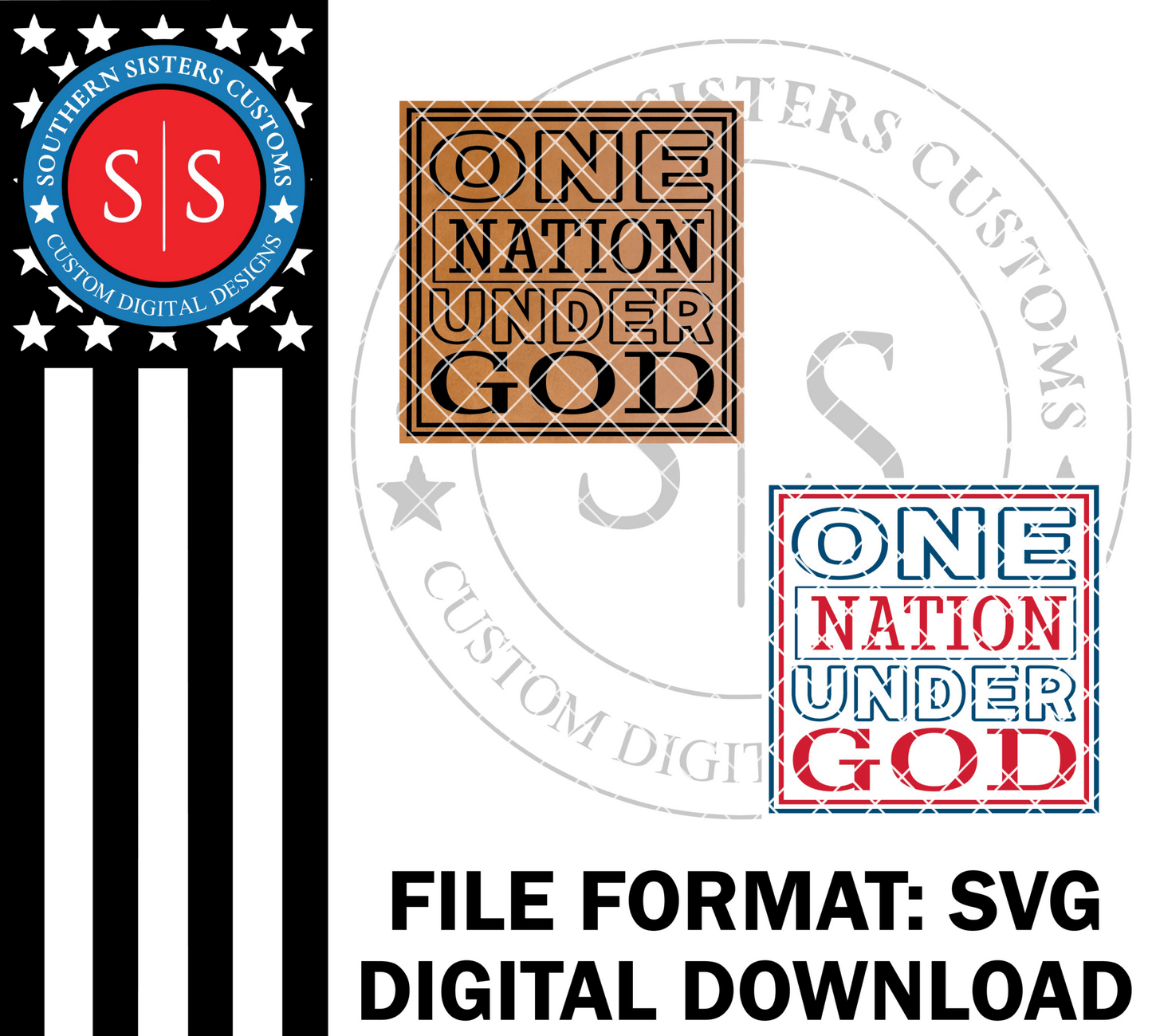 One Nation Under God Patch - LoneStar Adhesive