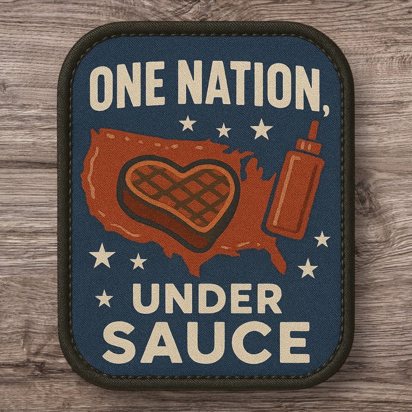One Nation Under Sauce - UV Printed Patch - LoneStar Adhesive