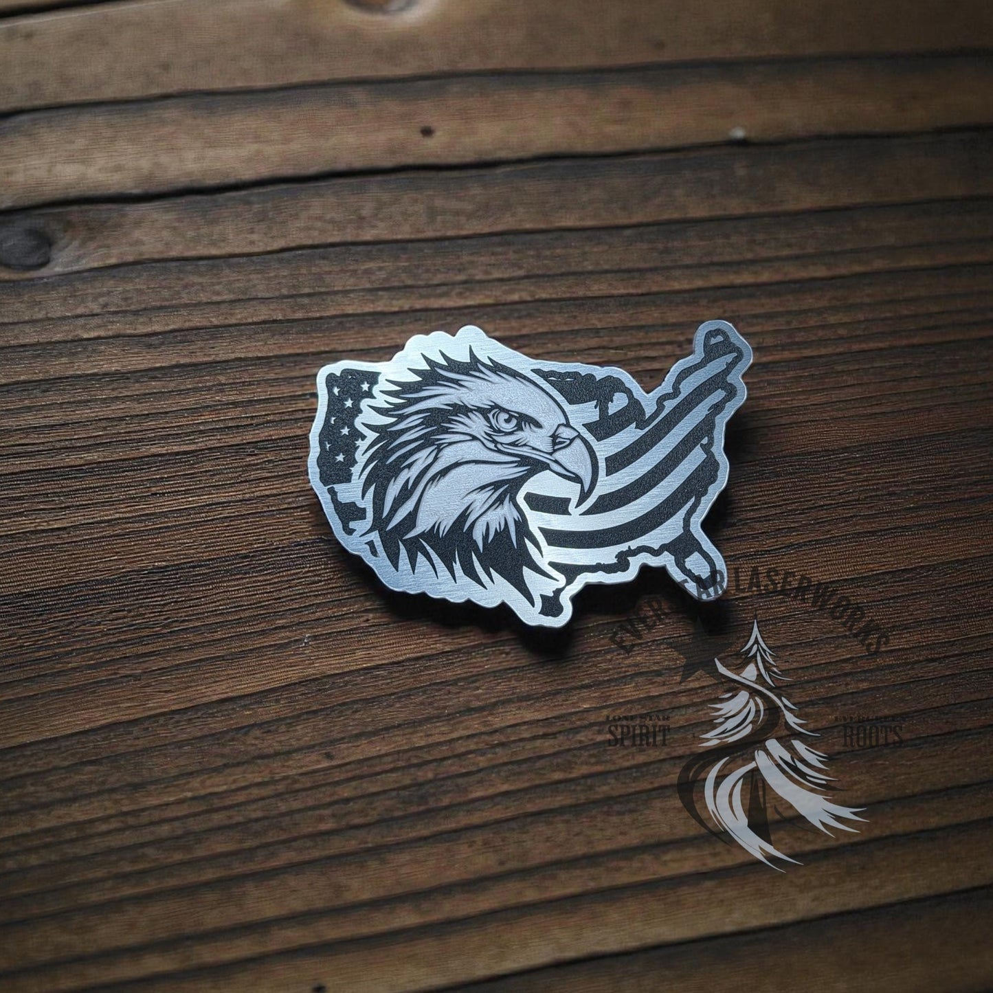 Patriot Eagle USA Stainless Acrylic Patch - LoneStar Adhesive