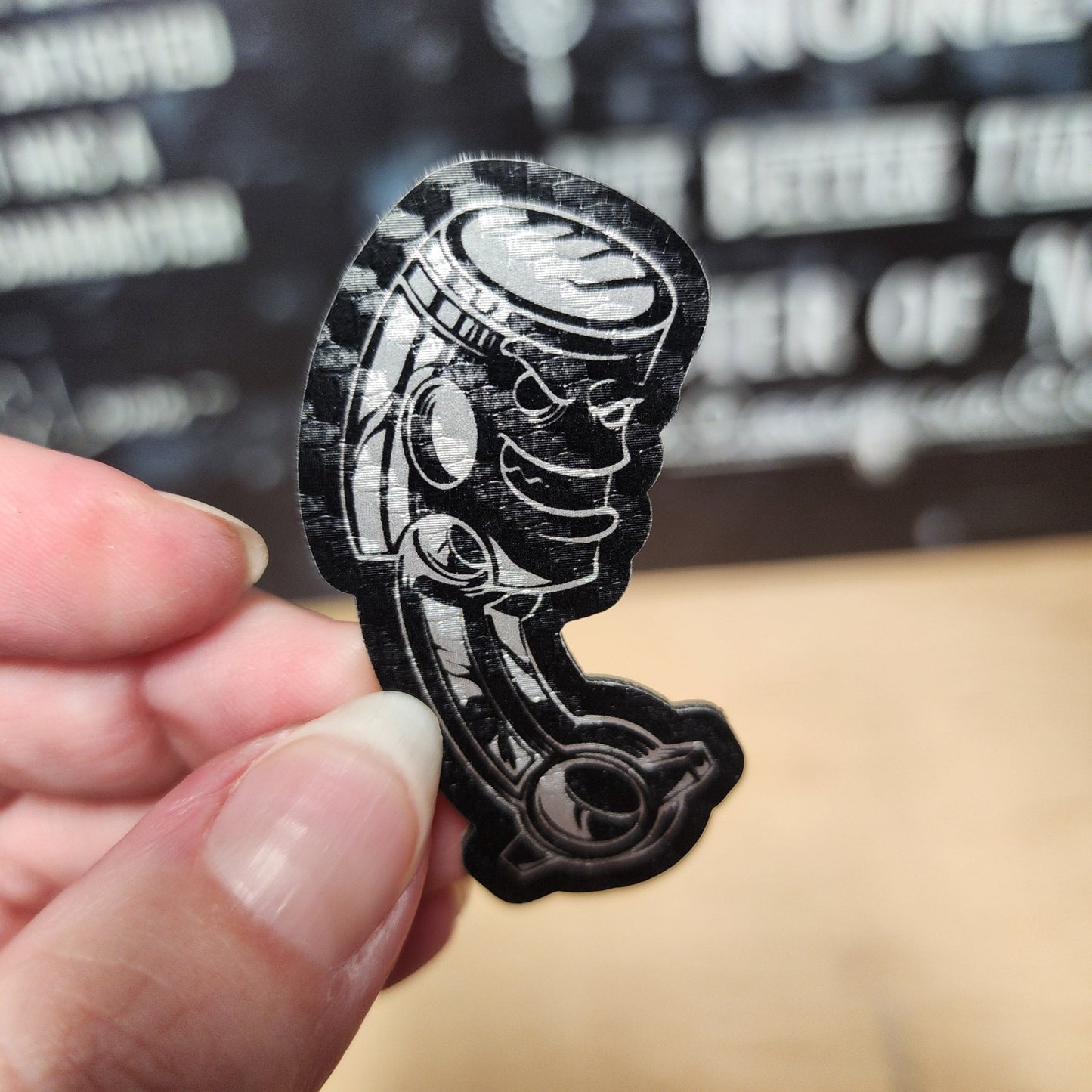 Piston Mechanic Engraved Leatherette Hat Patch - MR01 - LoneStar Adhesive