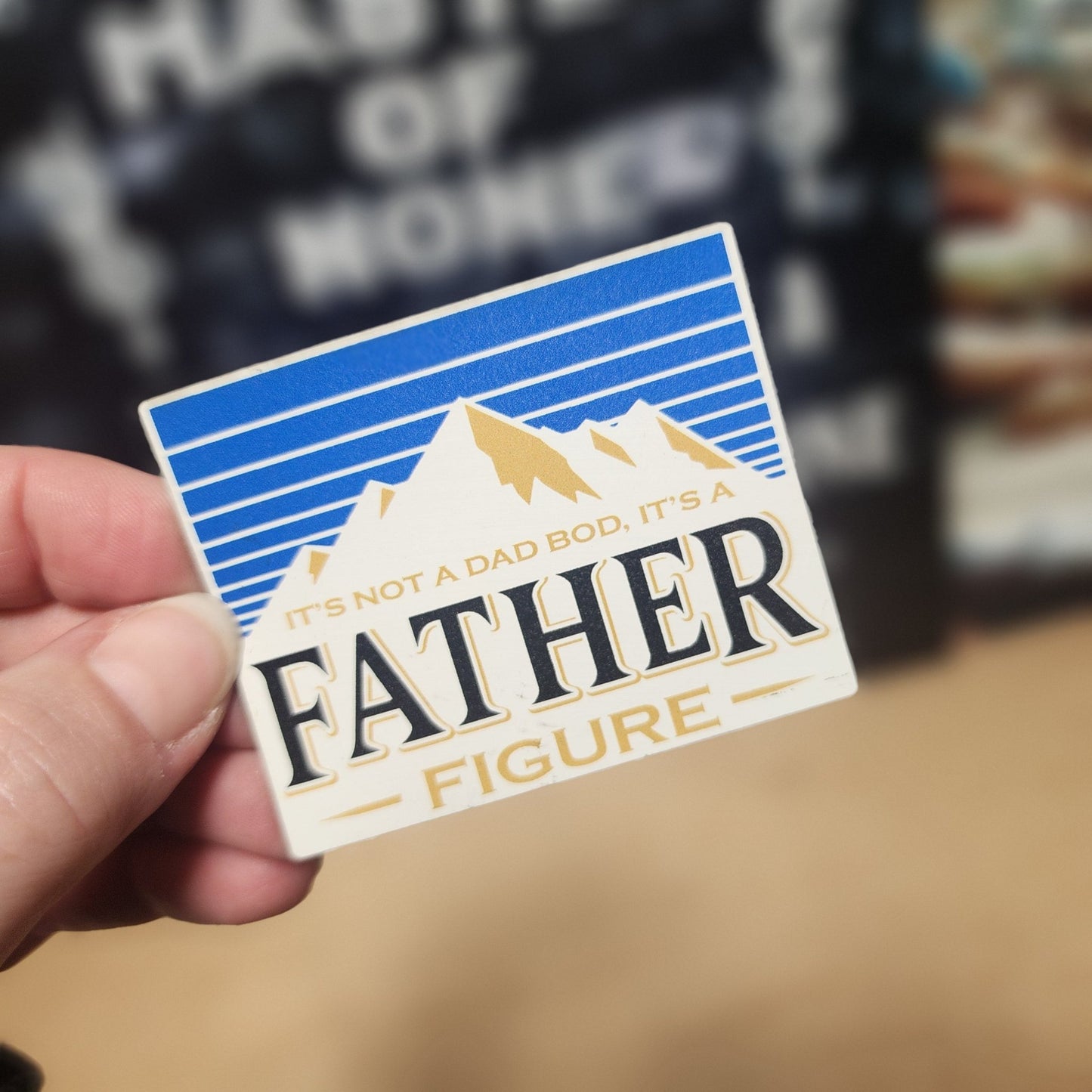 Proud Father Figure UV Printed Leatherette Hat Patch - MR01 - LoneStar Adhesive