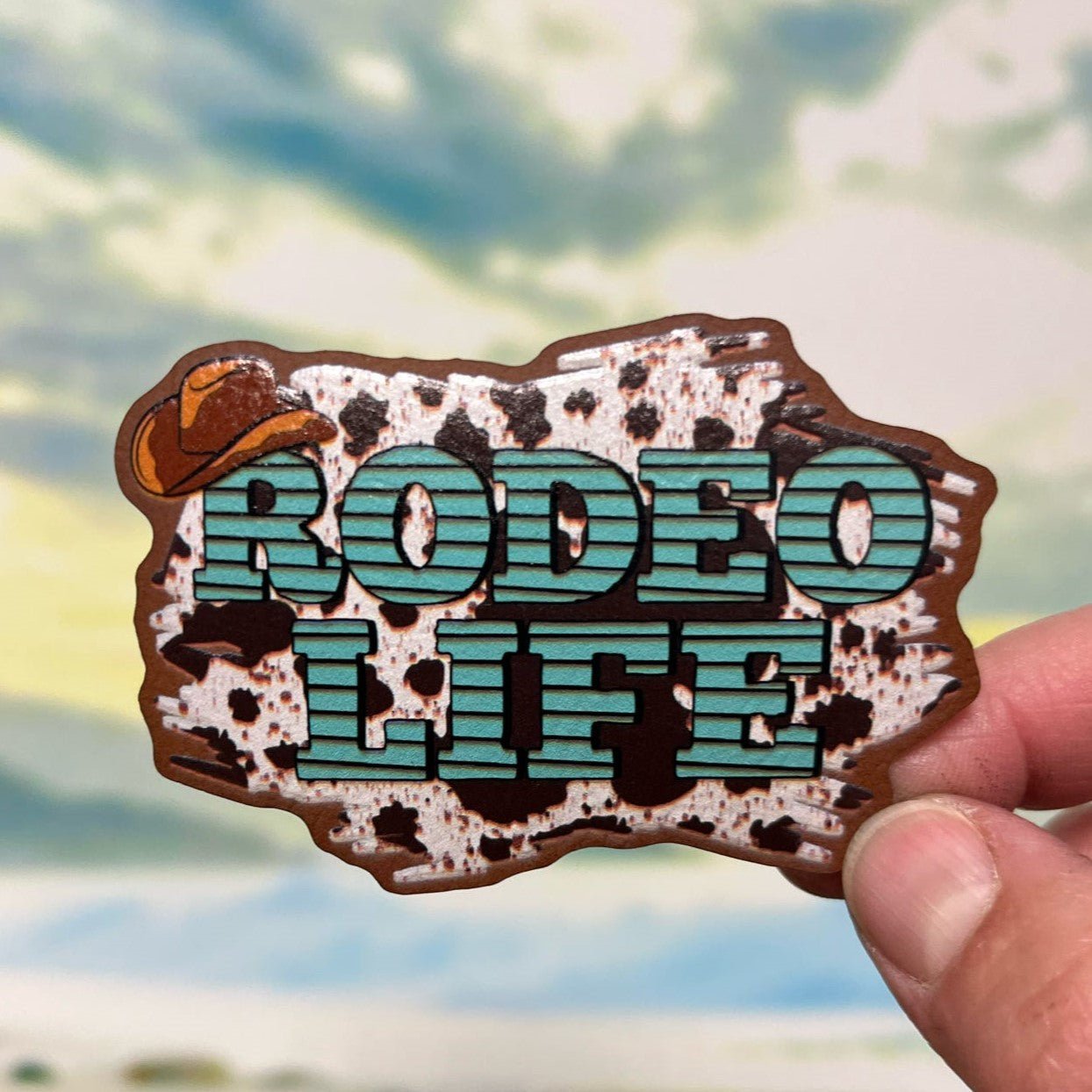 Rodeo Life UV Printed Leatherette Hat Patch - MR01 - LoneStar Adhesive