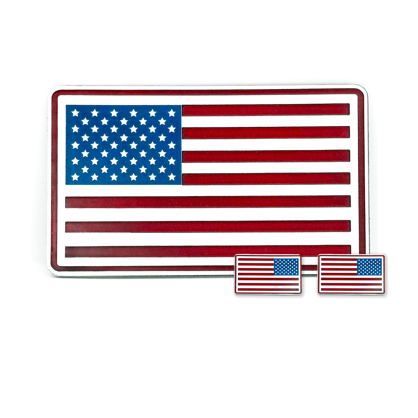 RWB American Flag Hat Patch – Patriotic Red White Blue Acrylic Hat Patch