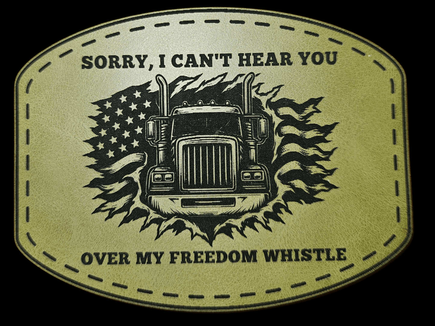 Sorry, I Can't Hear You/Freedom Whistle RIG Through American Flag - LoneStar Adhesive