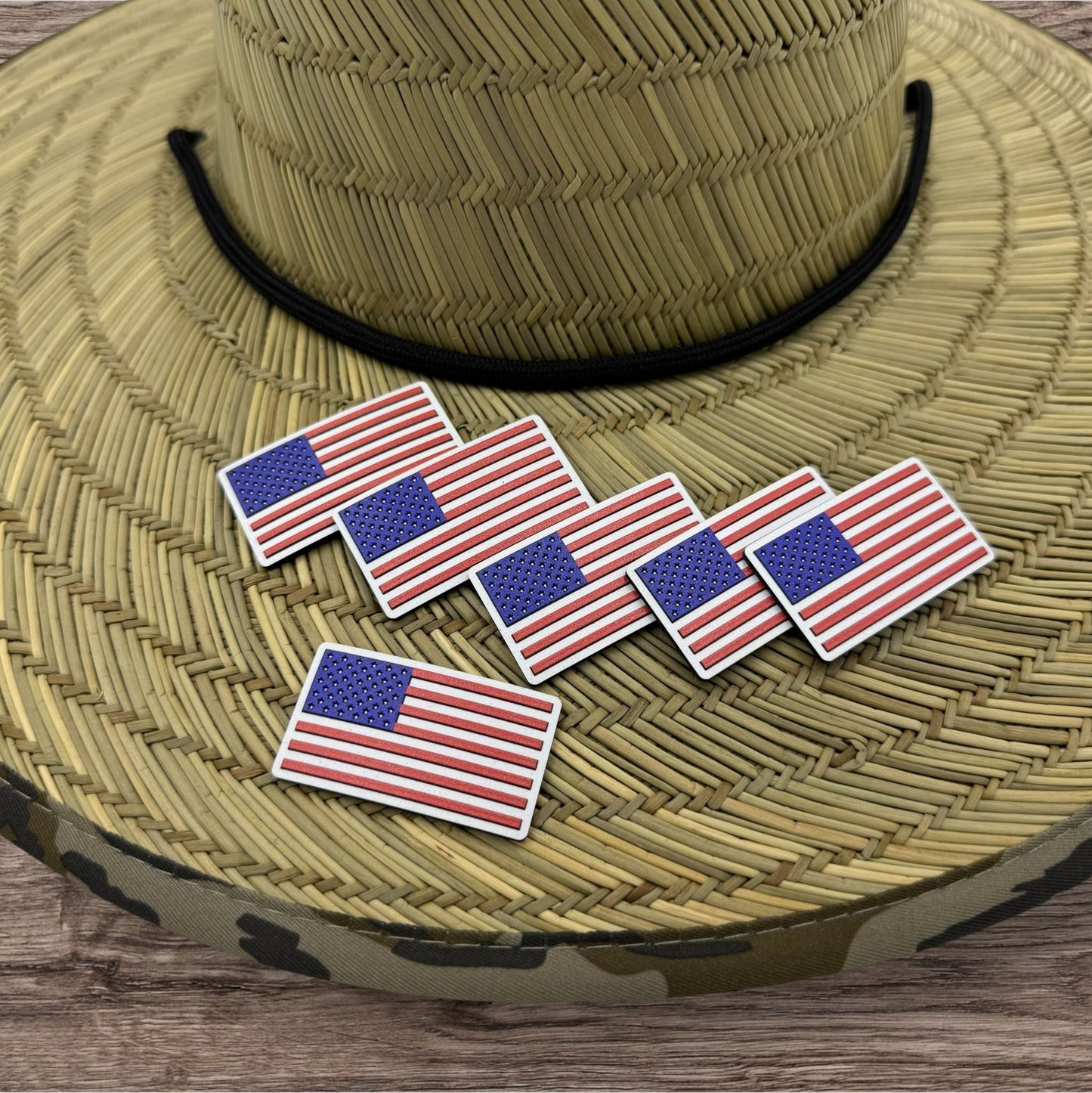 Stars, Stripes, & Side - Hats – Mini Flag - UV Printed Patch - LoneStar Adhesive