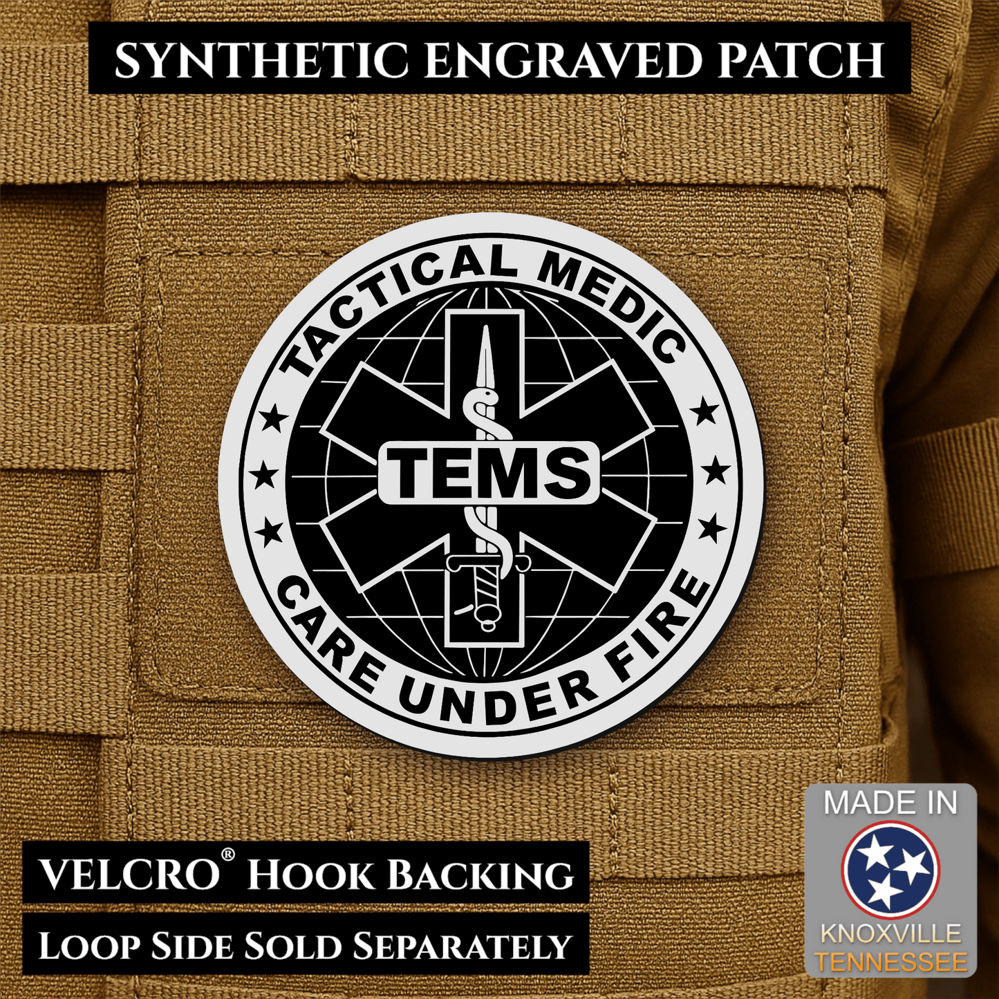 Tactical EMS Medic Morale Patch | Made in USA | VELCRO® Brand Hook Backing - LoneStar Adhesive
