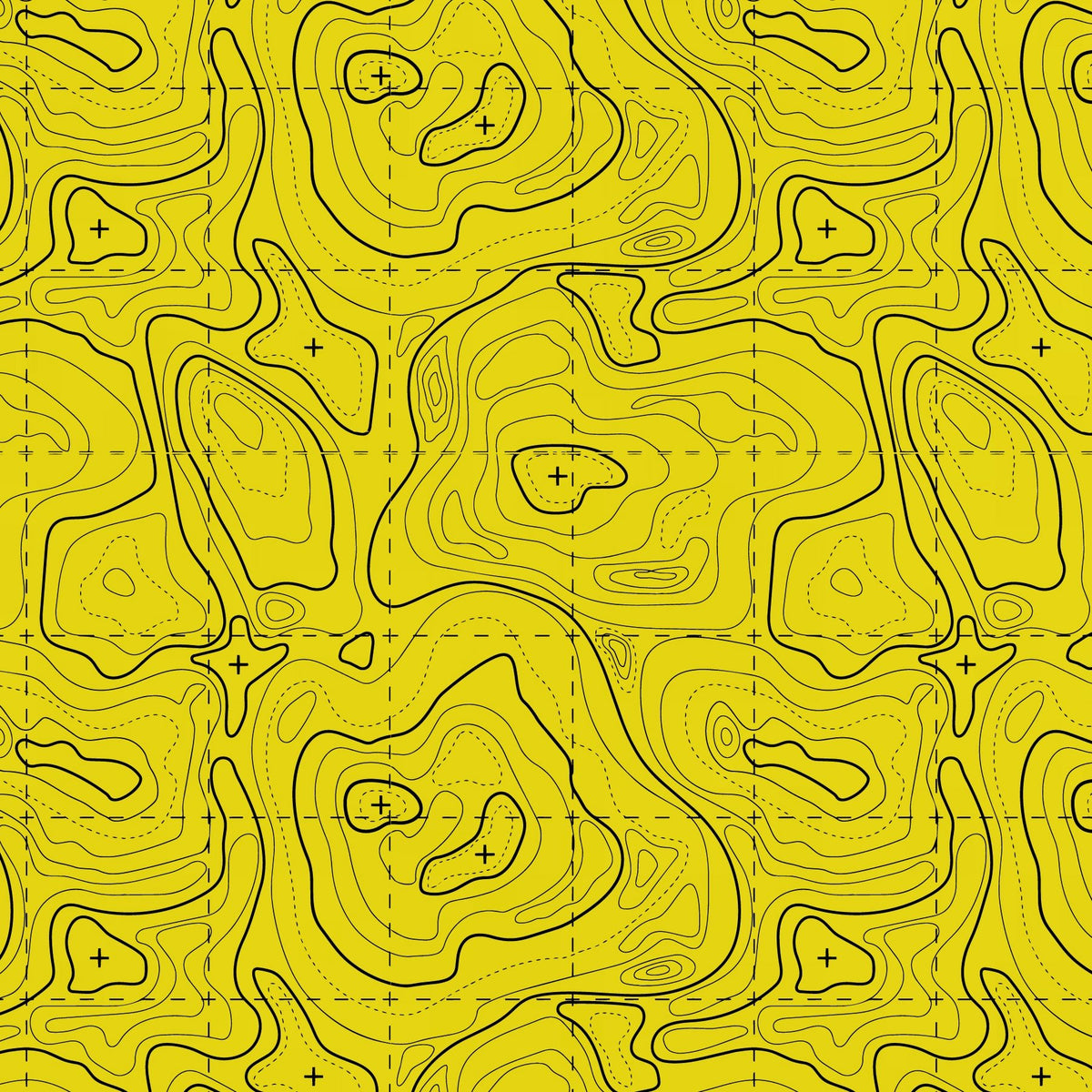 Topographic contour line pattern on a colored material sheet