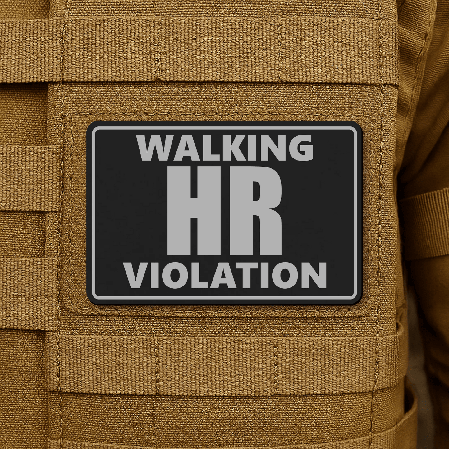 Walking HR Violation Morale Patch 2"x3" Hook & Loop | Made in USA - LoneStar Adhesive