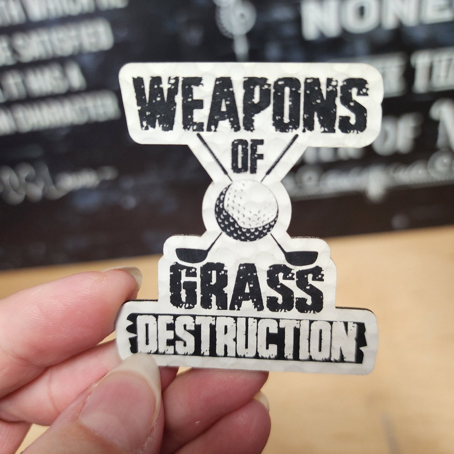 Weapons of Grass Destruction Engraved Leatherette Hat Patch - MR01 - LoneStar Adhesive