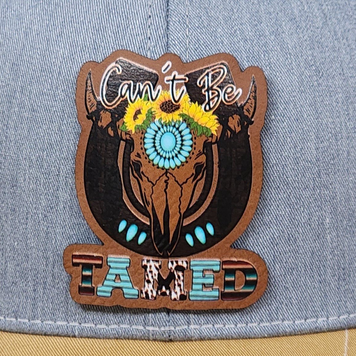 Wild Spirit Unleashed UV Printed Leatherette Hat Patch - MR01 - LoneStar Adhesive