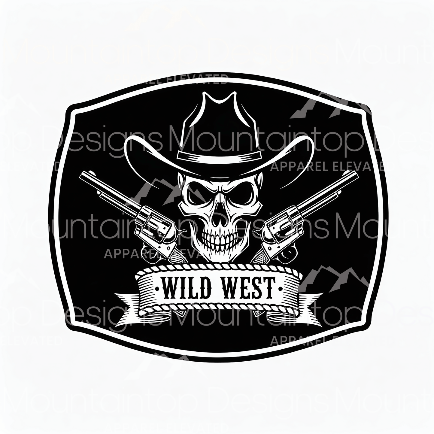 Wild West Skull & Pistols SVG Design - LoneStar Adhesive
