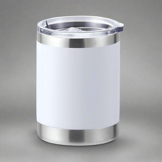 10oz Lowball Tumbler - White - LoneStar Adhesive