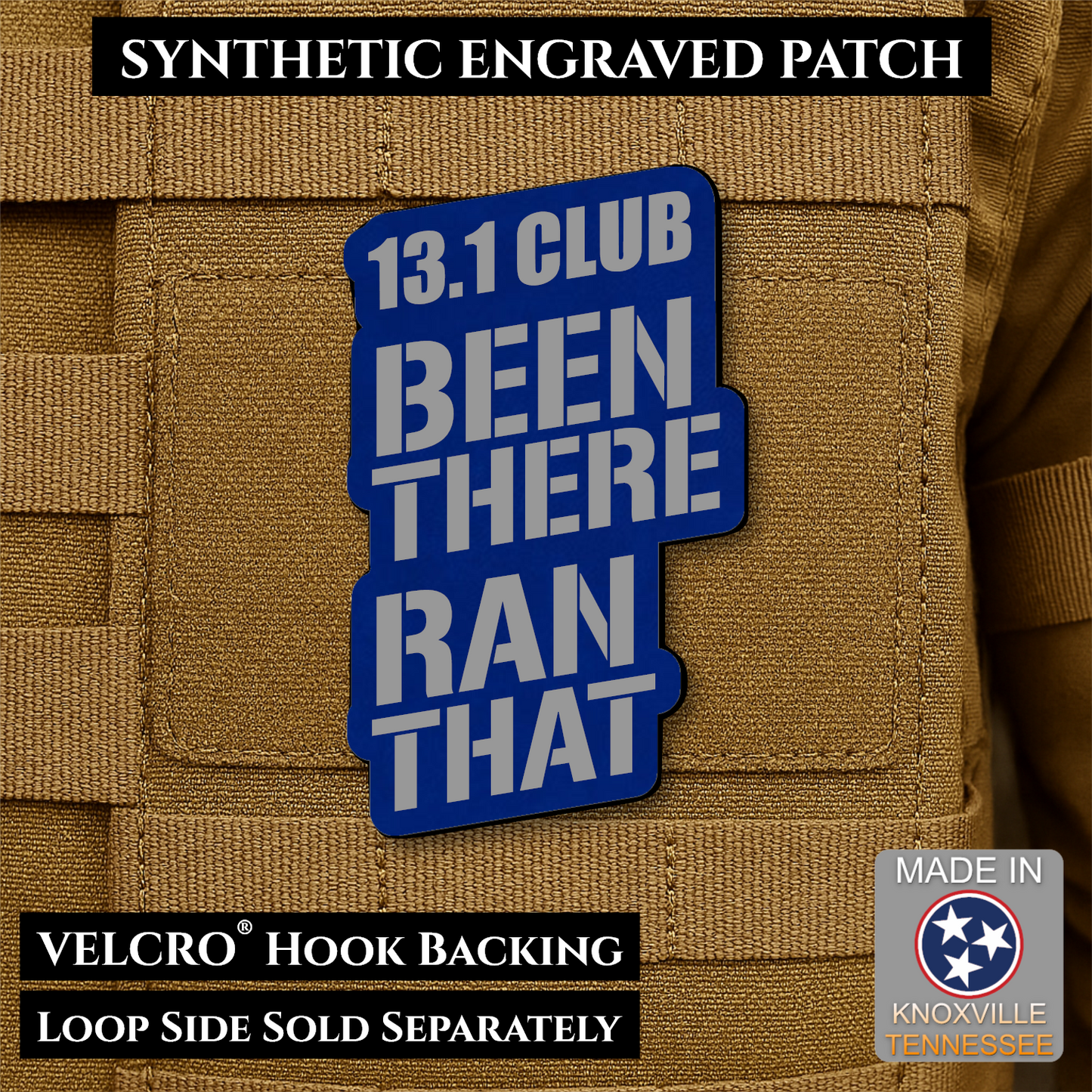 13.1 Club, Been There Ran That, Half-Marathon Funny VELCRO® Morale Patch | Made in USA | Multiple Color Options