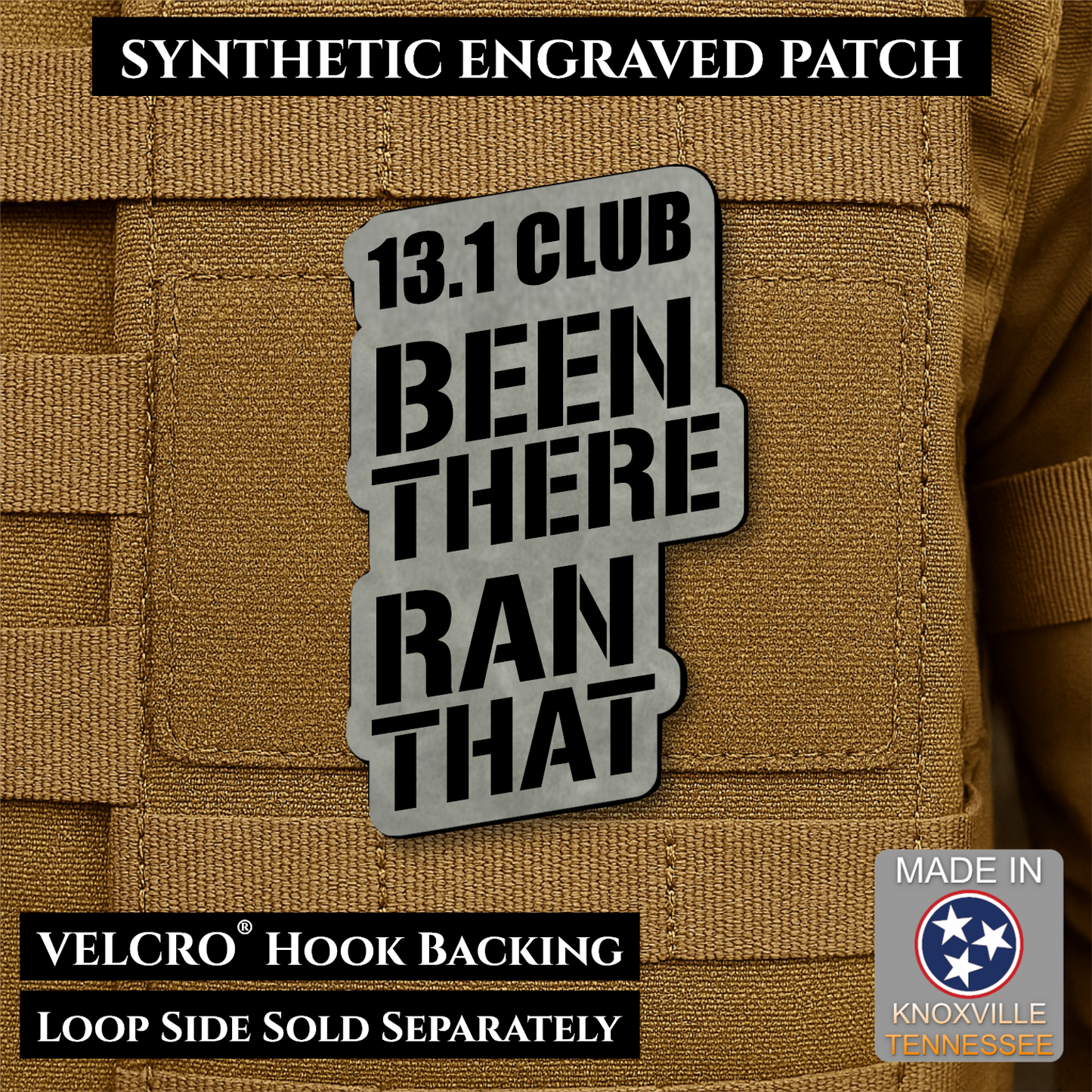 13.1 Club, Been There Ran That, Half-Marathon Funny VELCRO® Morale Patch | Made in USA | Multiple Color Options