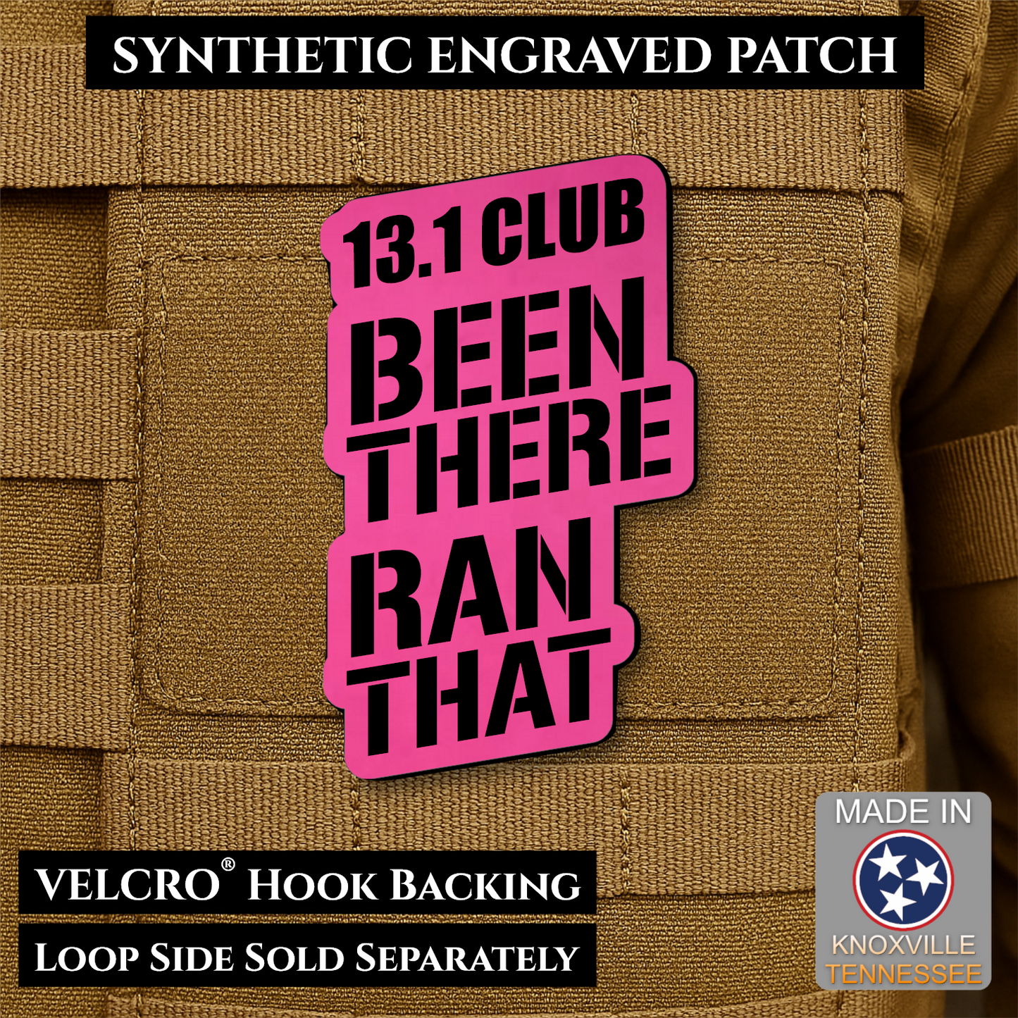 13.1 Club, Been There Ran That, Half-Marathon Funny VELCRO® Morale Patch | Made in USA | Multiple Color Options