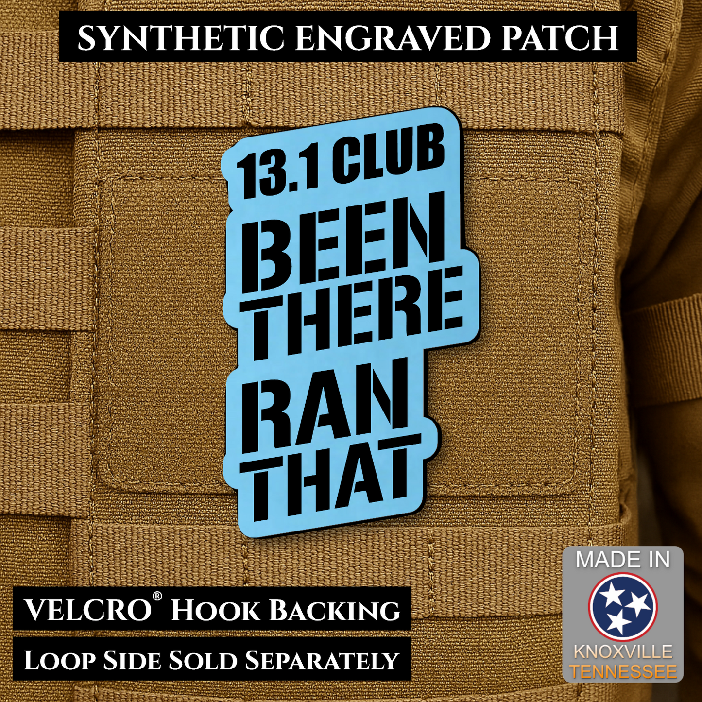 13.1 Club, Been There Ran That, Half-Marathon Funny VELCRO® Morale Patch | Made in USA | Multiple Color Options