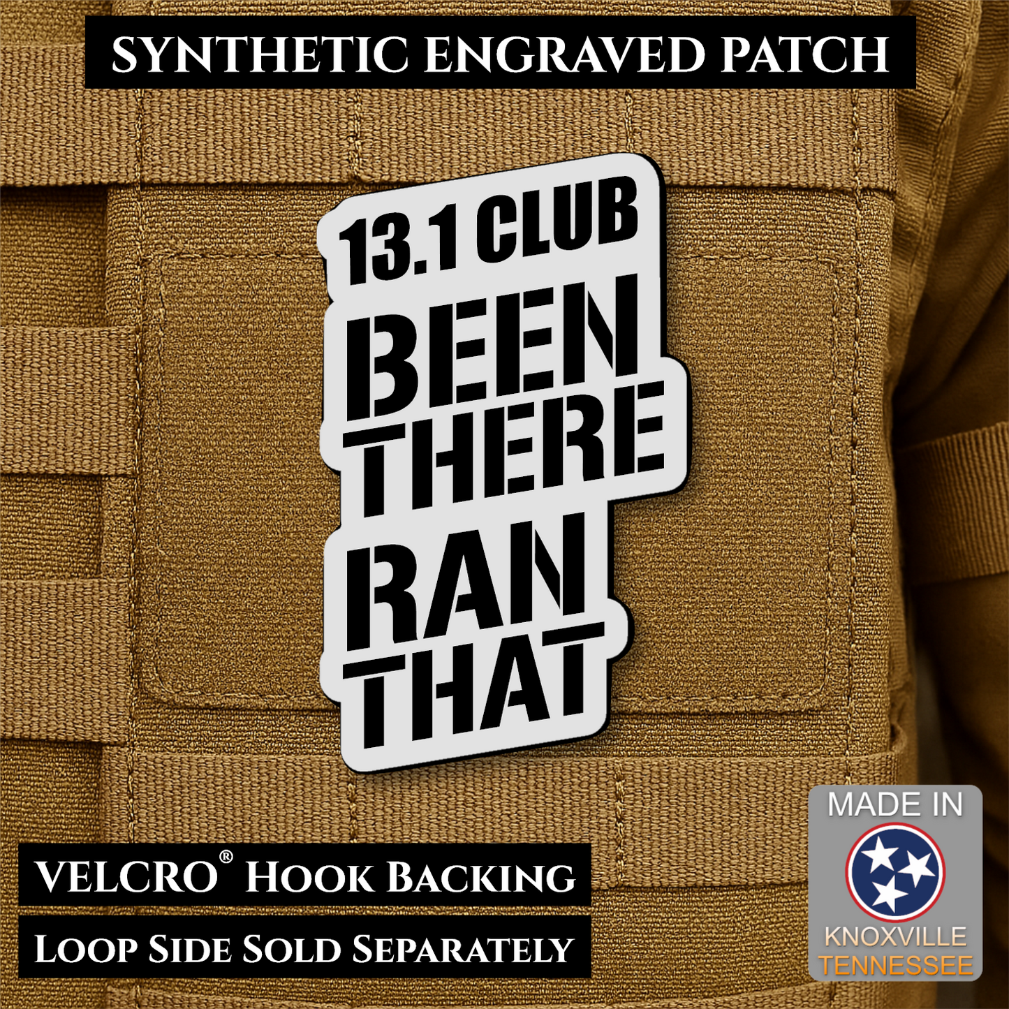 13.1 Club, Been There Ran That, Half-Marathon Funny VELCRO® Morale Patch | Made in USA | Multiple Color Options
