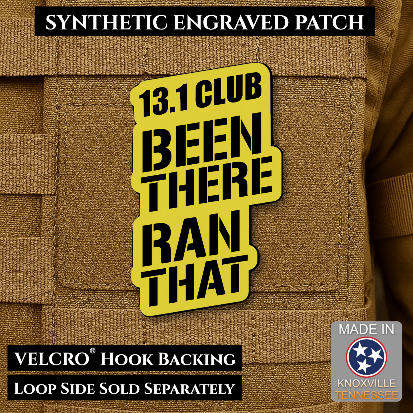 13.1 Club, Been There Ran That, Half-Marathon Funny VELCRO® Morale Patch | Made in USA | Multiple Color Options