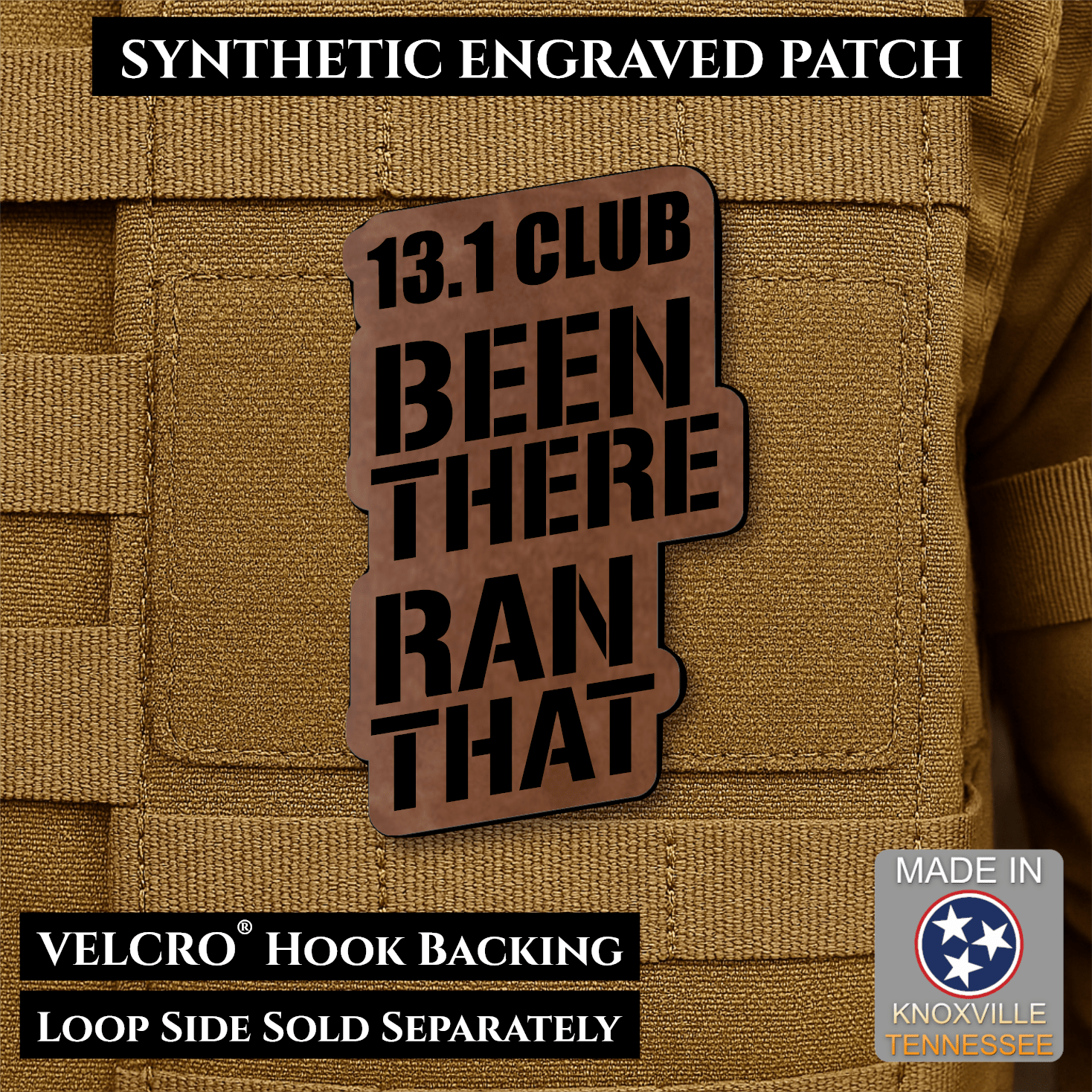 13.1 Club, Been There Ran That, Half-Marathon Funny VELCRO® Morale Patch | Made in USA | Multiple Color Options - LoneStar Adhesive