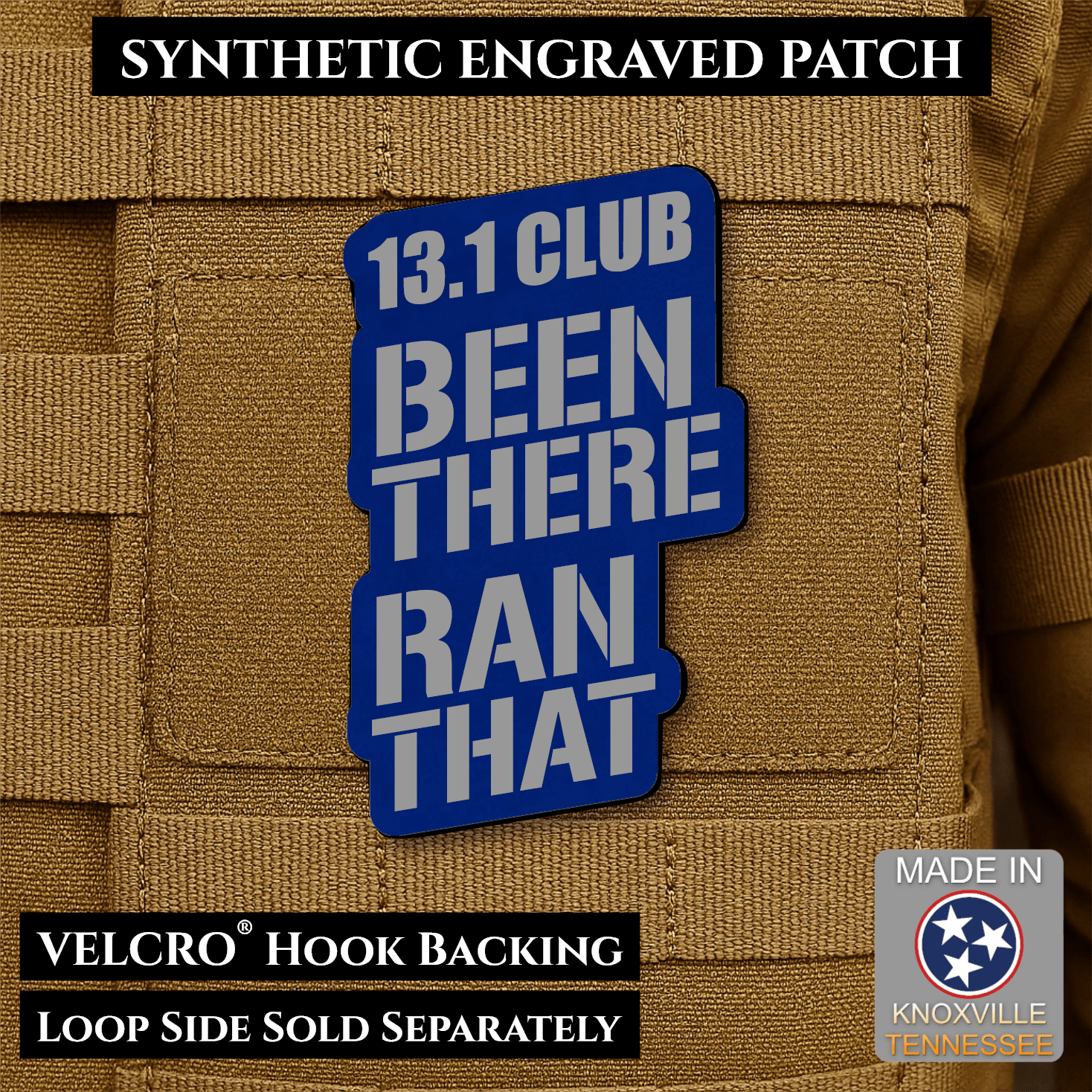 13.1 Club, Been There Ran That, Half-Marathon Funny VELCRO® Morale Patch | Made in USA | Multiple Color Options - LoneStar Adhesive