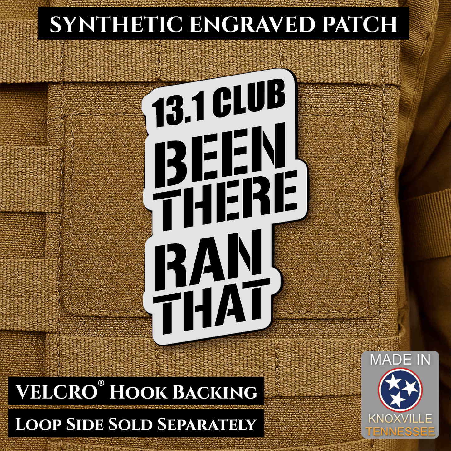 13.1 Club, Been There Ran That, Half-Marathon Funny VELCRO® Morale Patch | Made in USA | Multiple Color Options - LoneStar Adhesive