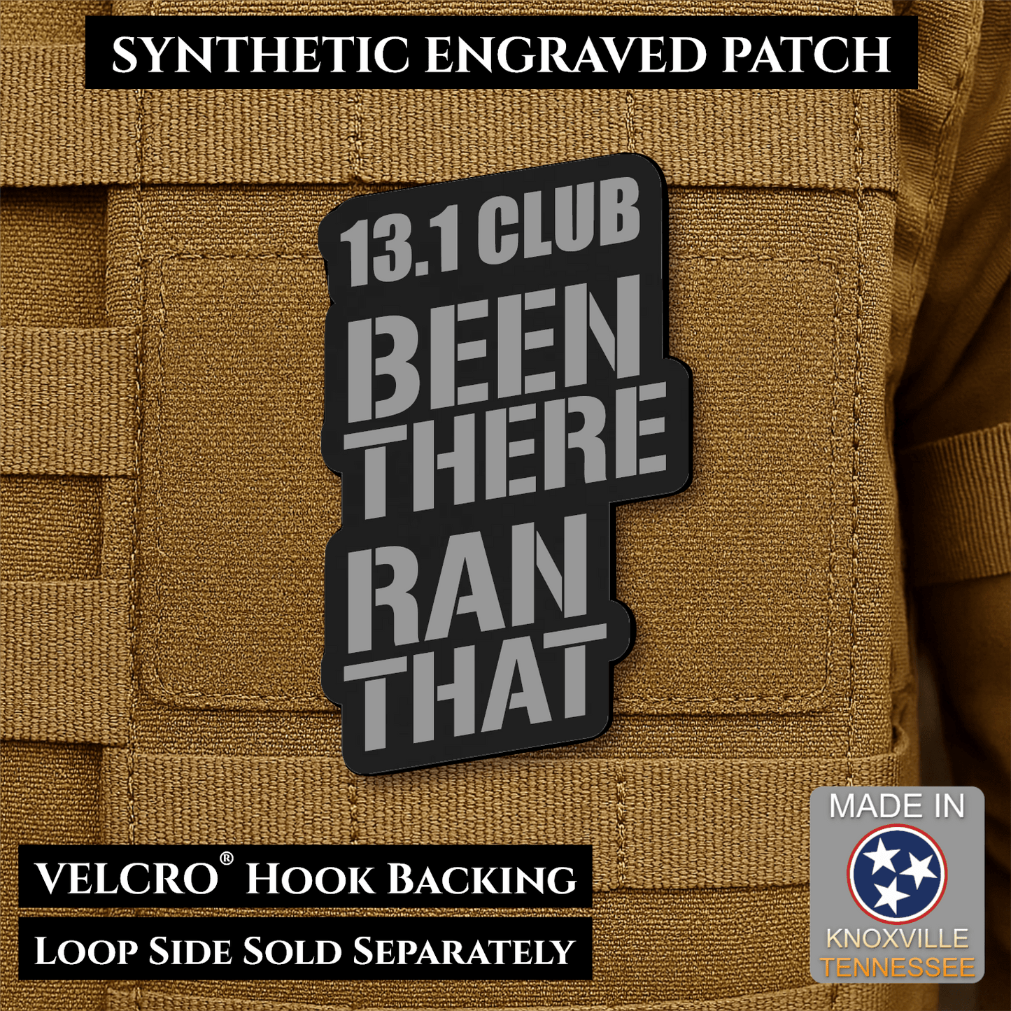 13.1 Club, Been There Ran That, Half-Marathon Funny VELCRO® Morale Patch | Made in USA | Multiple Color Options - LoneStar Adhesive