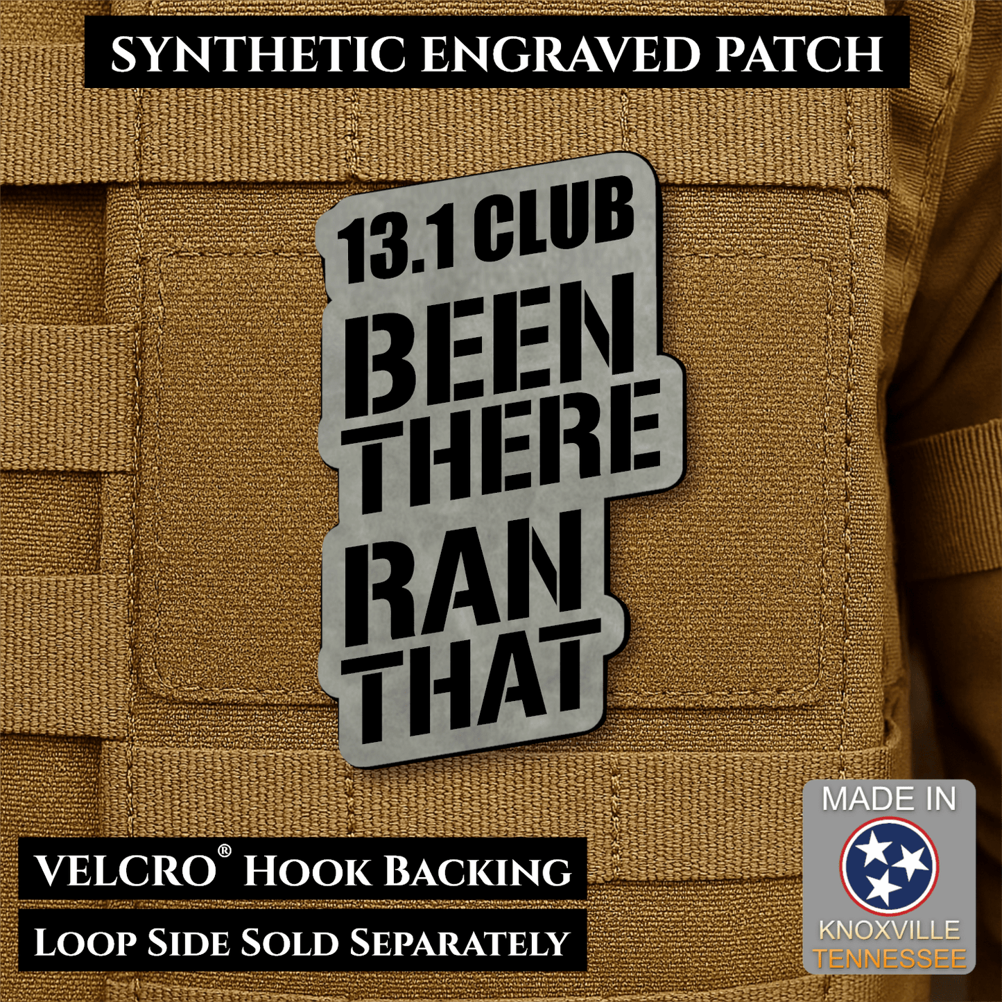 13.1 Club, Been There Ran That, Half-Marathon Funny VELCRO® Morale Patch | Made in USA | Multiple Color Options - LoneStar Adhesive