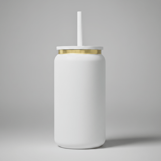 16oz Gold Plated Tumbler - White - LoneStar Adhesive