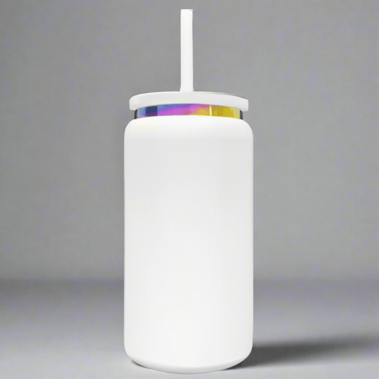 16oz Rainbow Plated Tumbler - White - LoneStar Adhesive