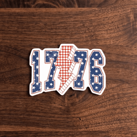 1776 Rock Patriotic | UV Printed Leather Hat Patch - LoneStar Adhesive
