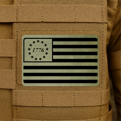 1776 American Flag Tactical Engraved Patch 2"x3" Hook & Loop | Made in USA