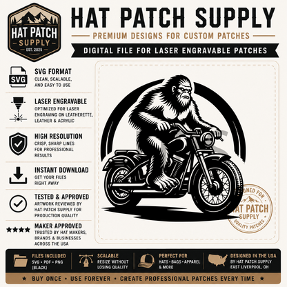 Bigfoot Hat Patch SVG Bundle – 17 Laser Ready Sasquatch Designs | Funny Bigfoot SVG Digital Download