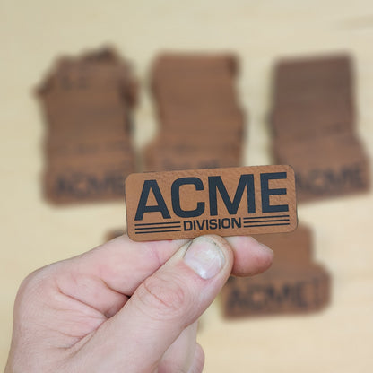 Custom Laser Engraved 40 Leather or Acrylic Patches - Wholesale Package